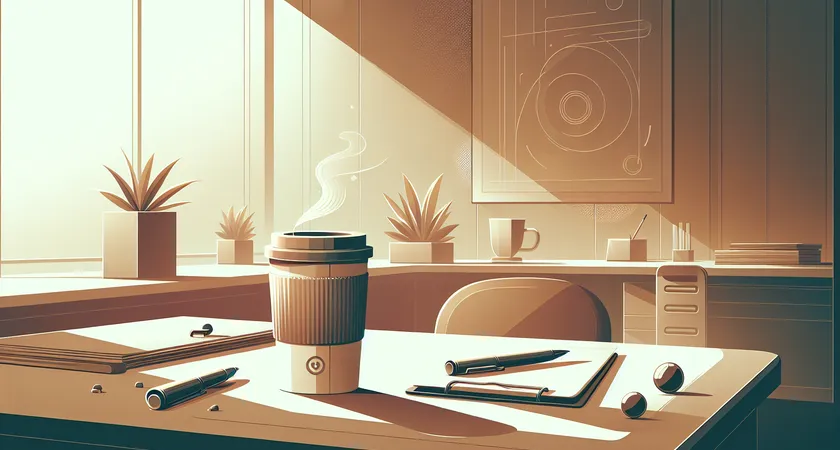 Un café sur un bureau