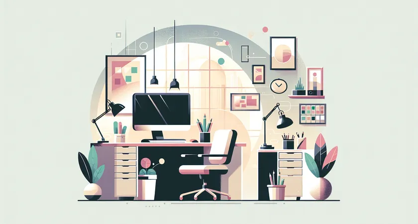 Un bureau moderne avec un ordinateur