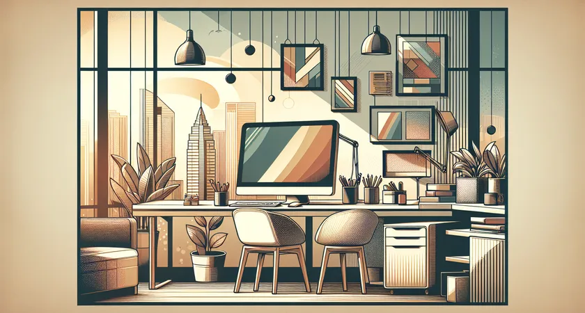 Un bureau moderne avec un ordinateur