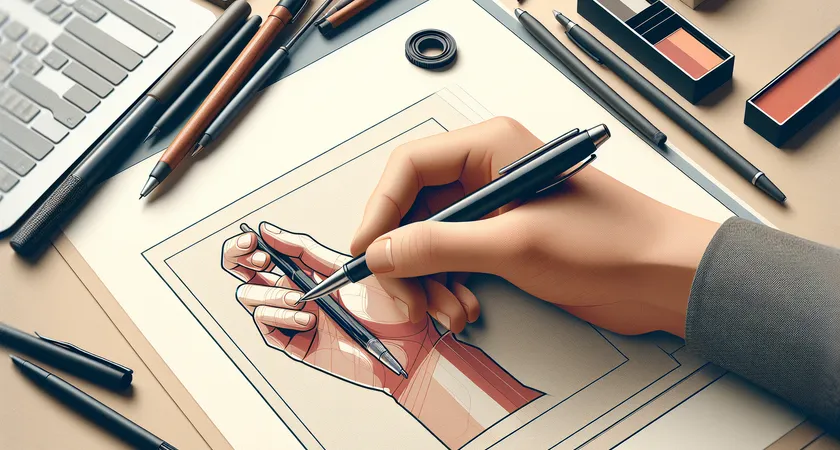 Une main tenant un stylo