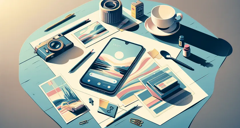 Un smartphone sur une table