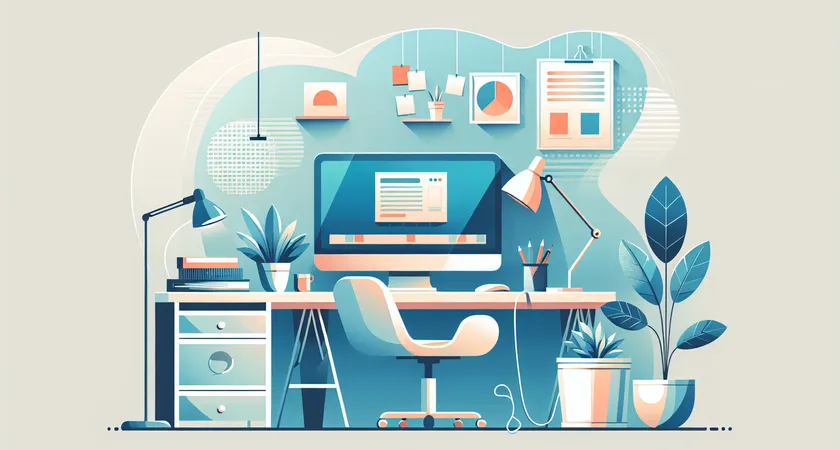 Un bureau moderne avec un ordinateur