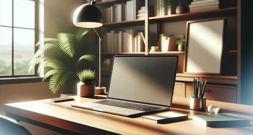 Un ordinateur portable sur un bureau