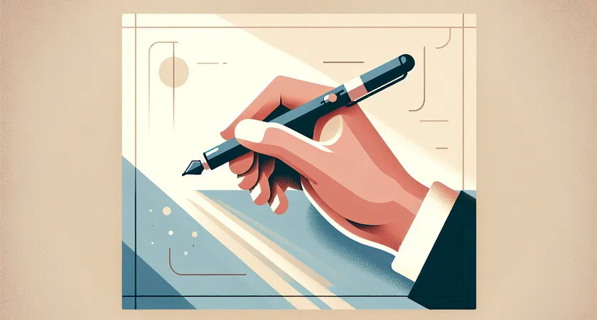 Une main tenant un stylo