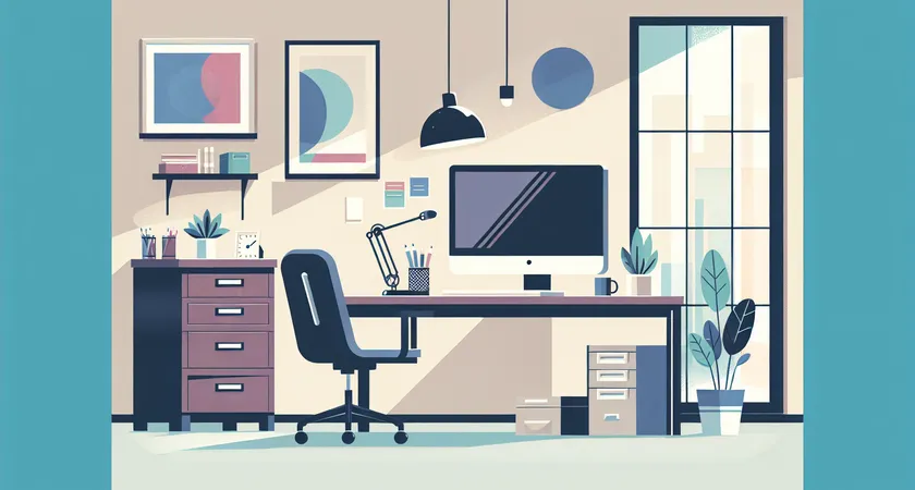 Un bureau moderne avec un ordinateur