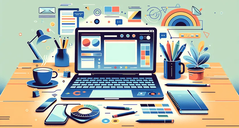 Un ordinateur portable sur un bureau