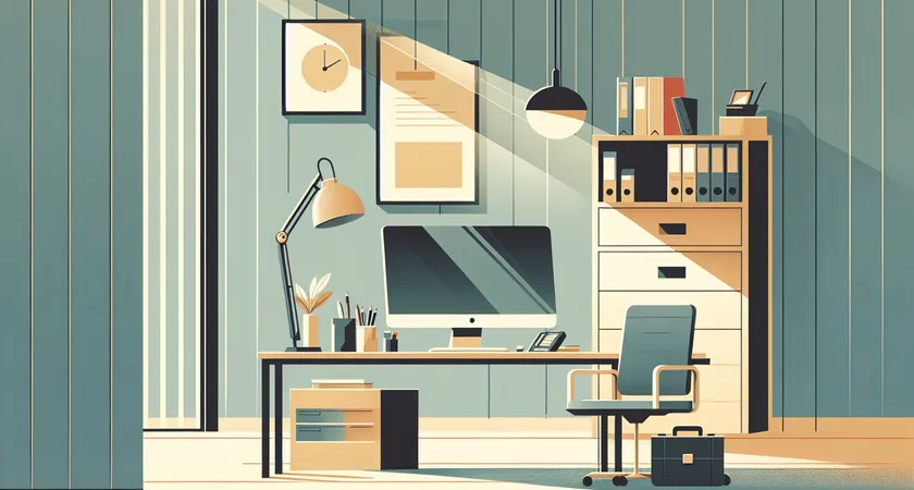 Un bureau moderne avec un ordinateur