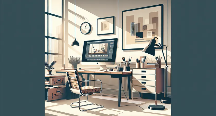 Un bureau moderne avec un ordinateur