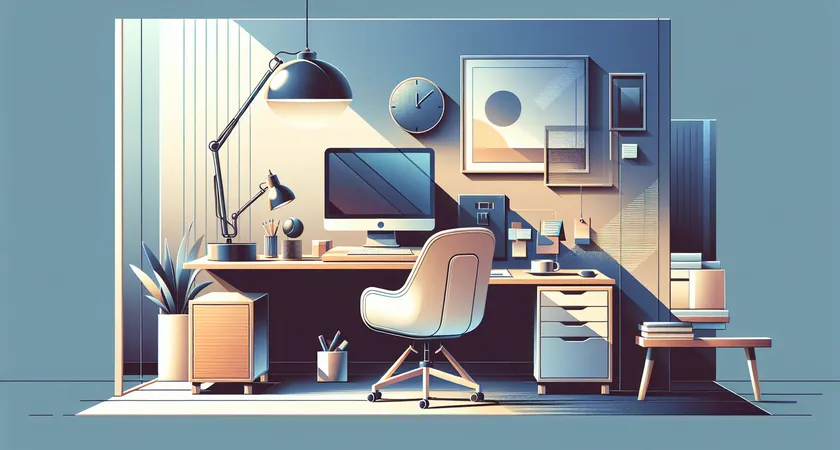 Un bureau moderne avec un ordinateur