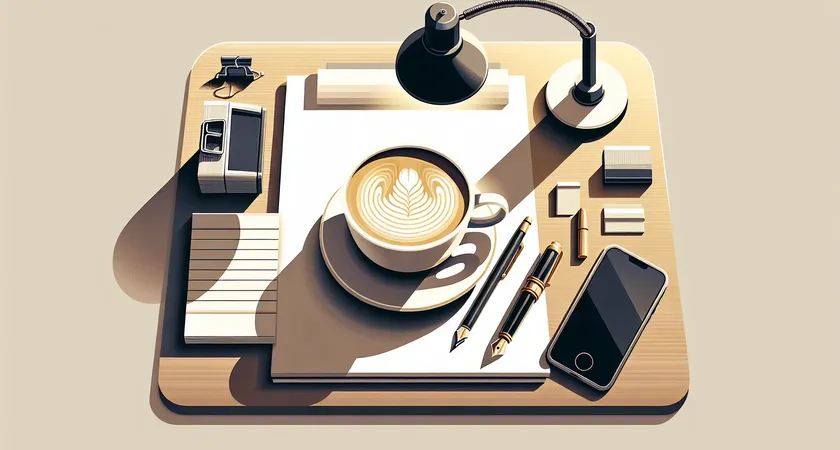 Un café sur un bureau