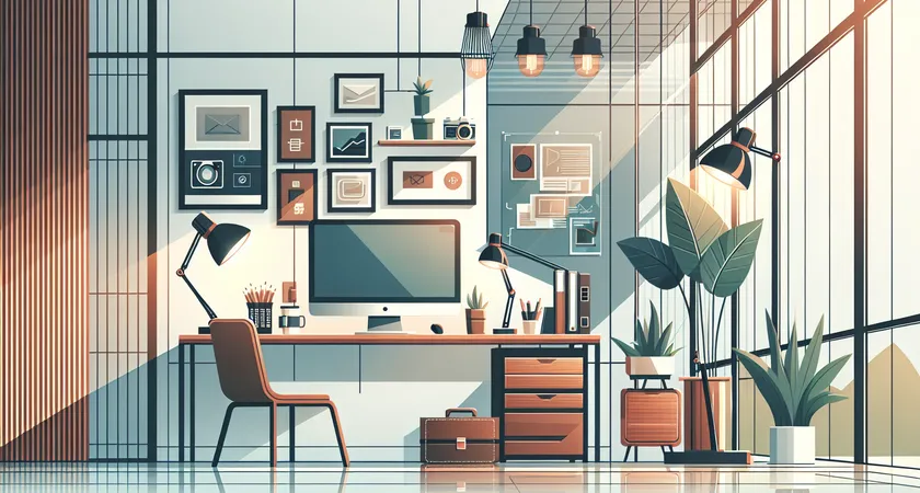 Un bureau moderne avec un ordinateur