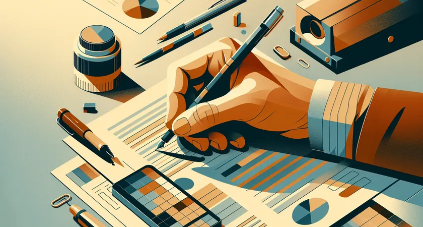 Une main tenant un stylo