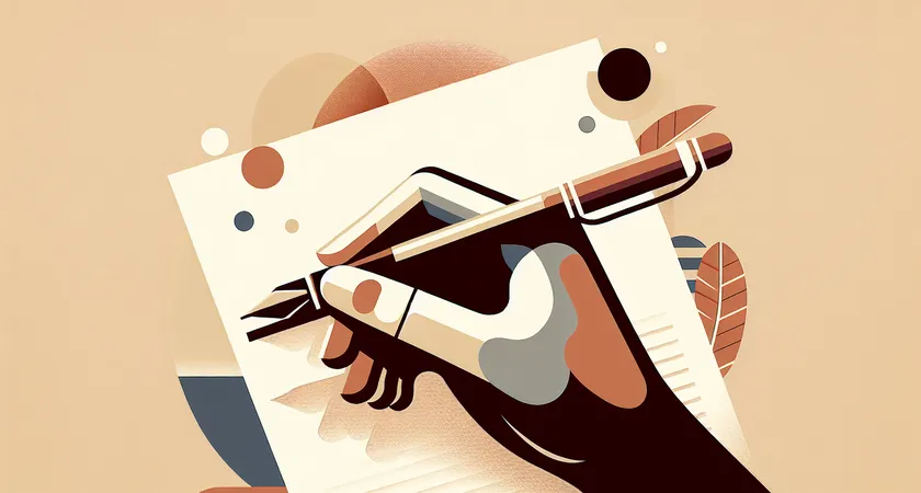 Une main tenant un stylo