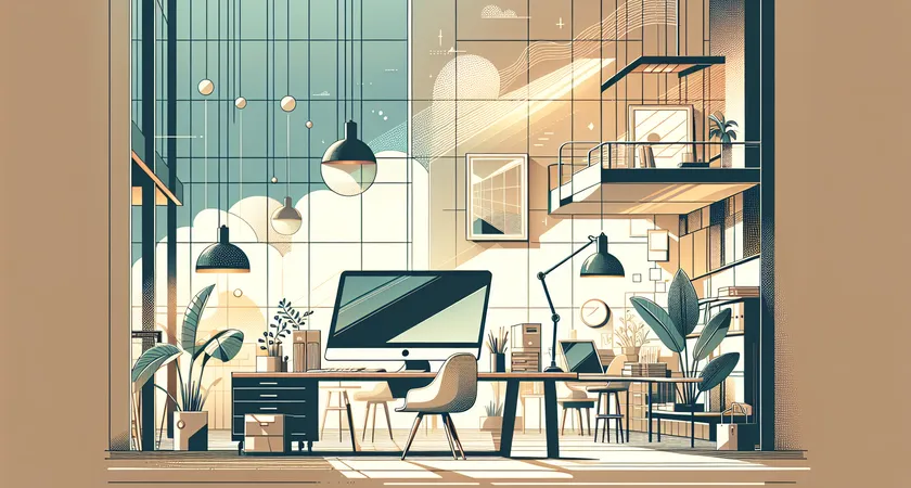 Un bureau moderne avec un ordinateur