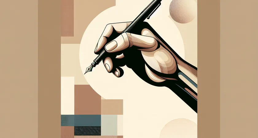 Une main tenant un stylo