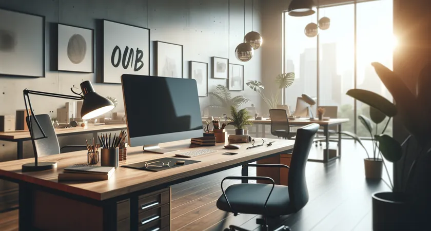 Un bureau moderne avec un ordinateur