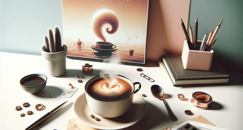 Un café sur un bureau