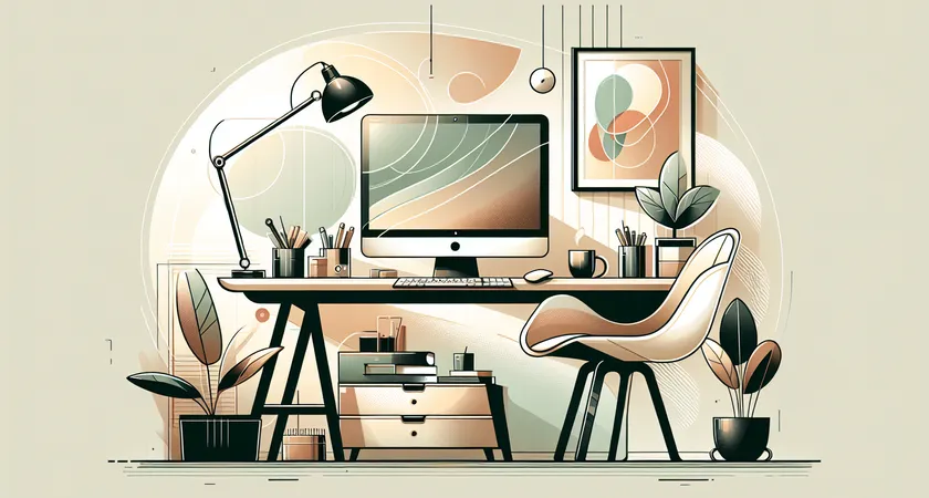 Un bureau moderne avec un ordinateur