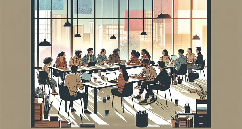 People in a meeting in a coworking space