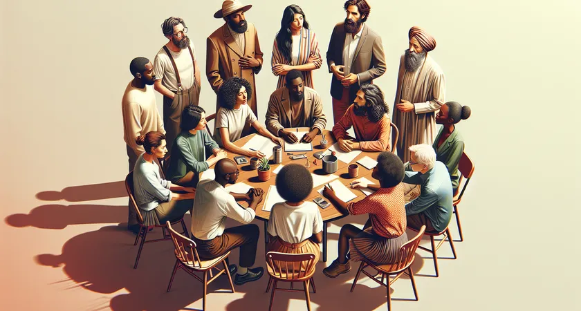 People collaborating around a table