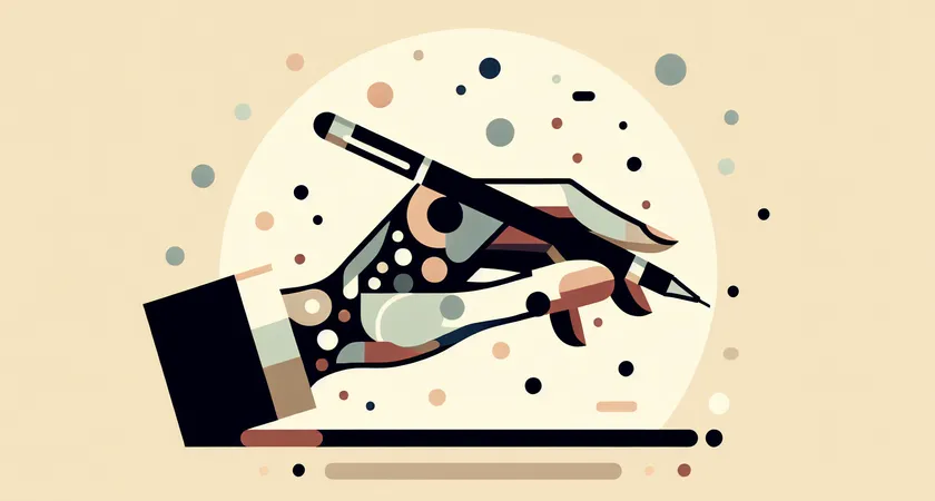 Une main tenant un stylo