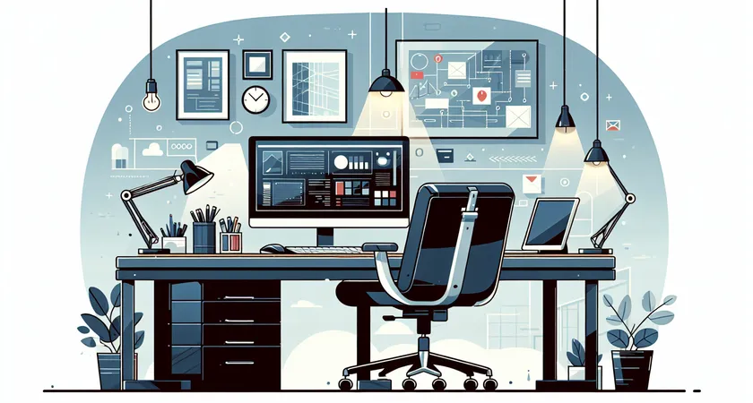 Un bureau moderne avec un ordinateur