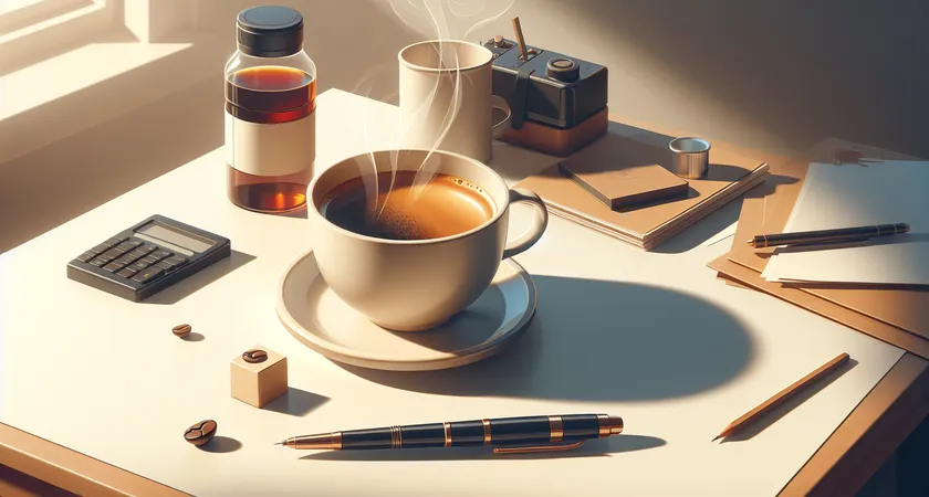 Un café sur un bureau