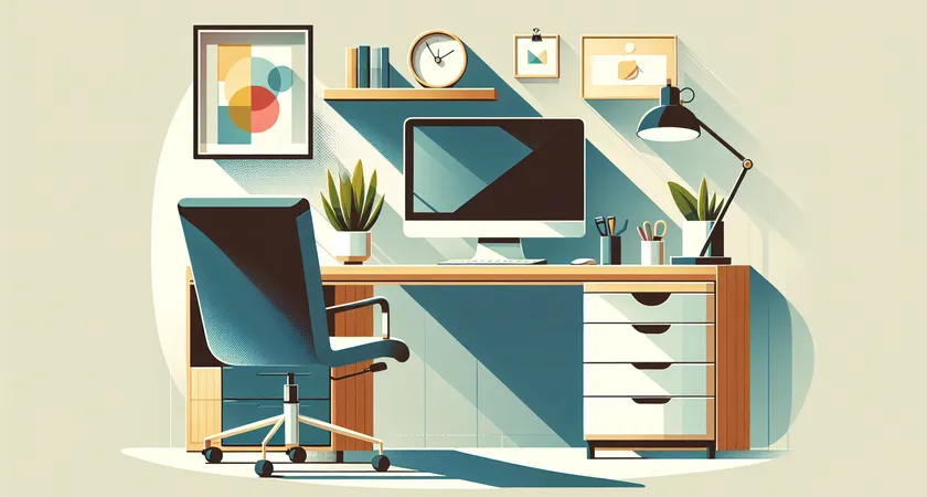 Un bureau moderne avec un ordinateur