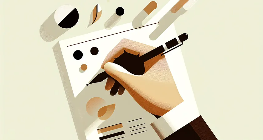 Une main tenant un stylo