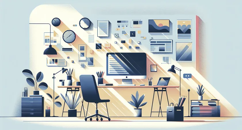 Un bureau moderne avec un ordinateur