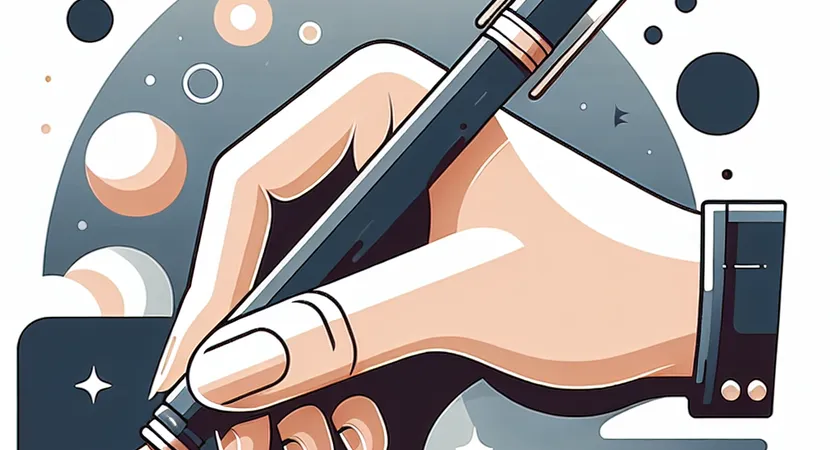 Une main tenant un stylo