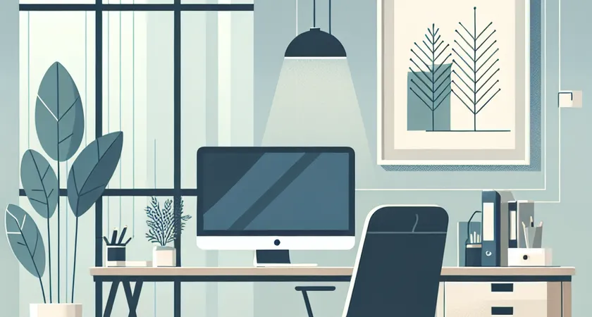 Un bureau moderne avec un ordinateur