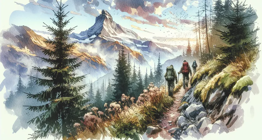 Des amateurs de montagne retrouvant le calme d'un petit sentier