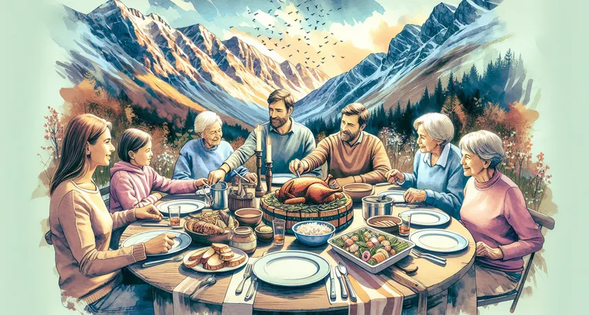 Une tablée conviviale avec un repas montagnard