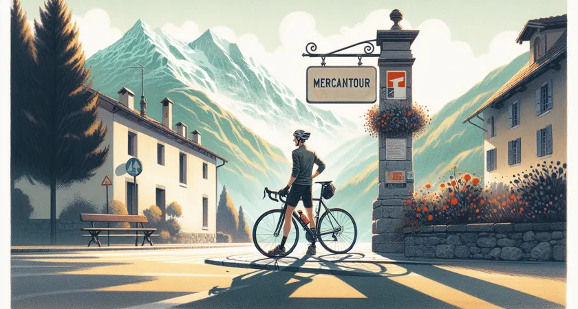 Un cycliste posant devant un panneau indiquant Mercantour