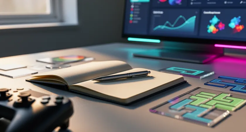 A close-up shot of a team's shared digital notepad on a dark-themed monitor, showing a simple spreadsheet with player names, 3-4 champion icons per role, and color-coded composition notes like "PICK" and "SIEGE", soft blue backlighting from other screens in a dimly lit gaming room