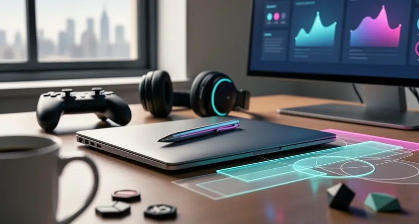 Vista de tres monitores en una habitacion con luz tenue, el central muestra el cliente de League of Legends con una partida en pausa, el de la izquierda tiene un documento de notas digitales abierto, y el de la derecha muestra un grafico de estadisticas, teclado mecanico iluminado en primer plano