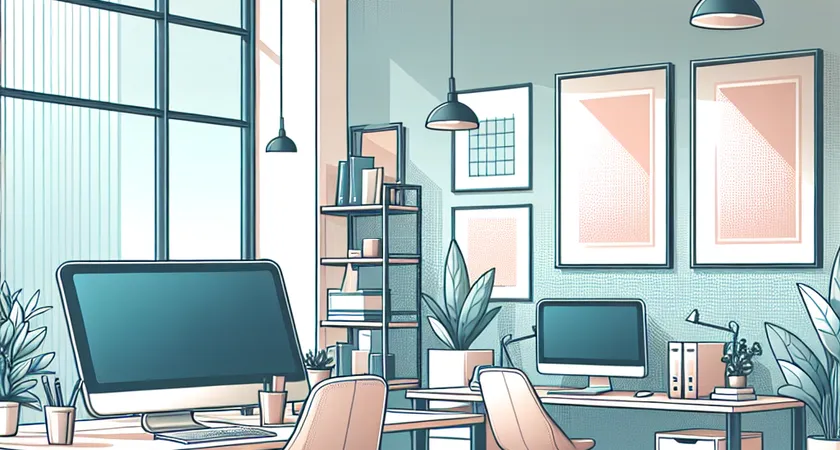 Un bureau moderne avec un ordinateur