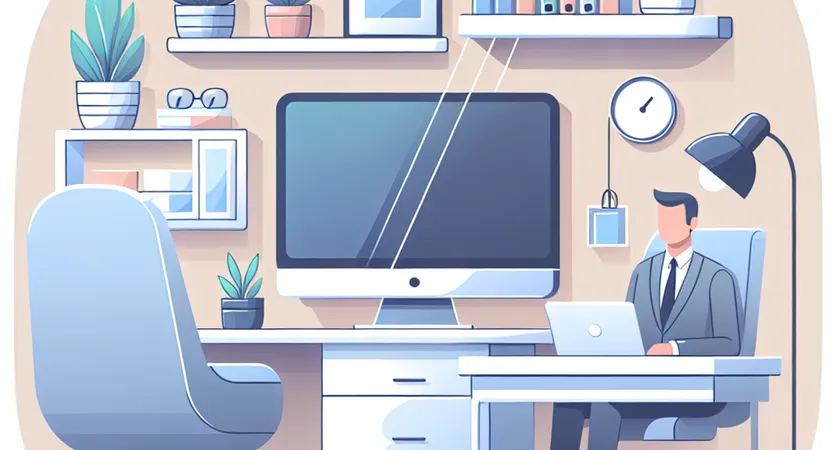 Un bureau moderne avec un ordinateur