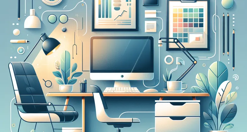 Un bureau moderne avec un ordinateur