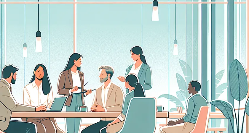 Des personnes en réunion dans un espace de coworking