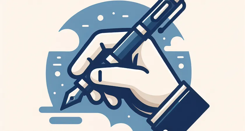 Une main tenant un stylo