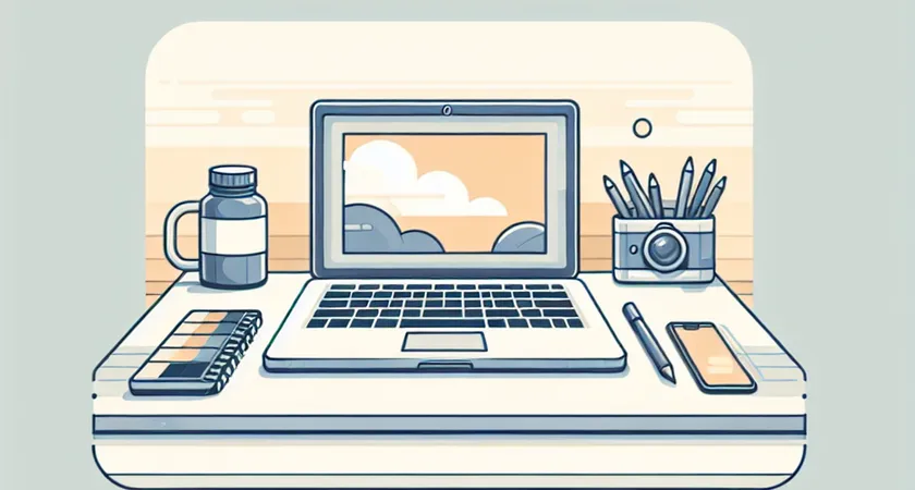 Un ordinateur portable sur un bureau