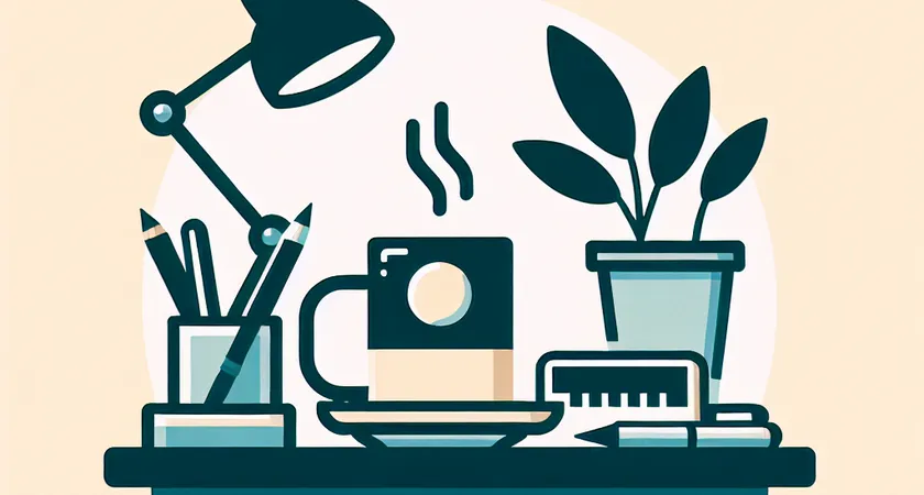 Un café sur un bureau