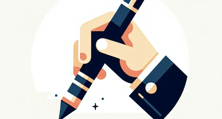 Une main tenant un stylo