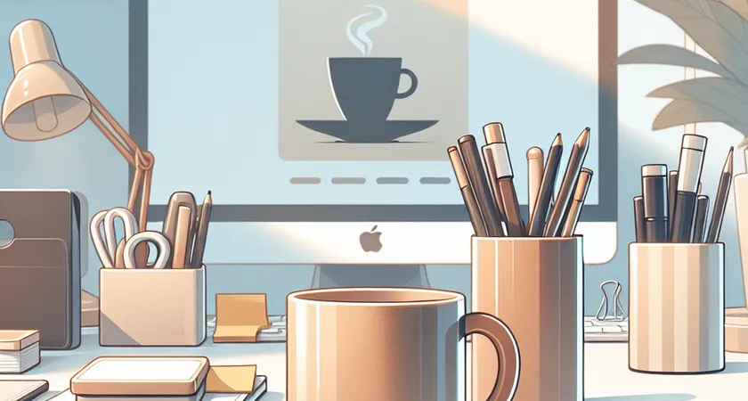 Un café sur un bureau