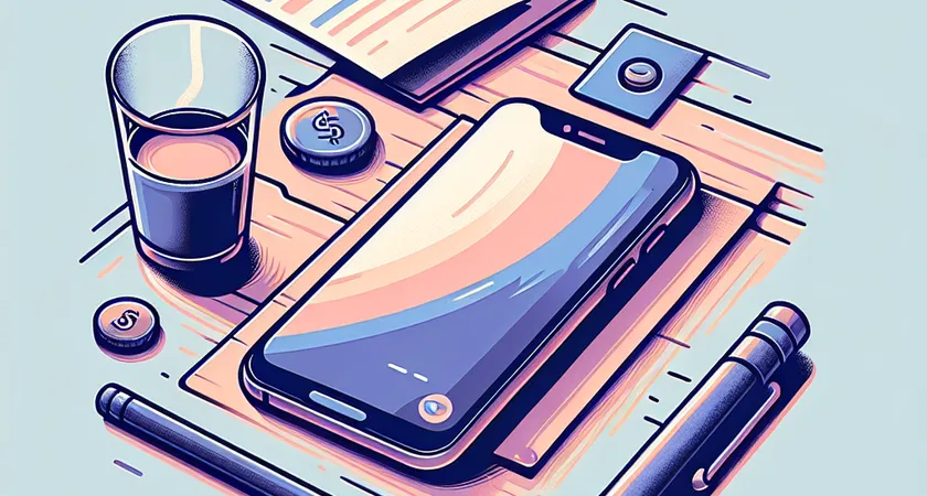 Un smartphone sur une table