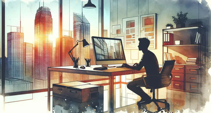 Un bureau moderne avec un ordinateur