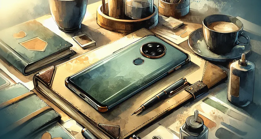 Un smartphone sur une table