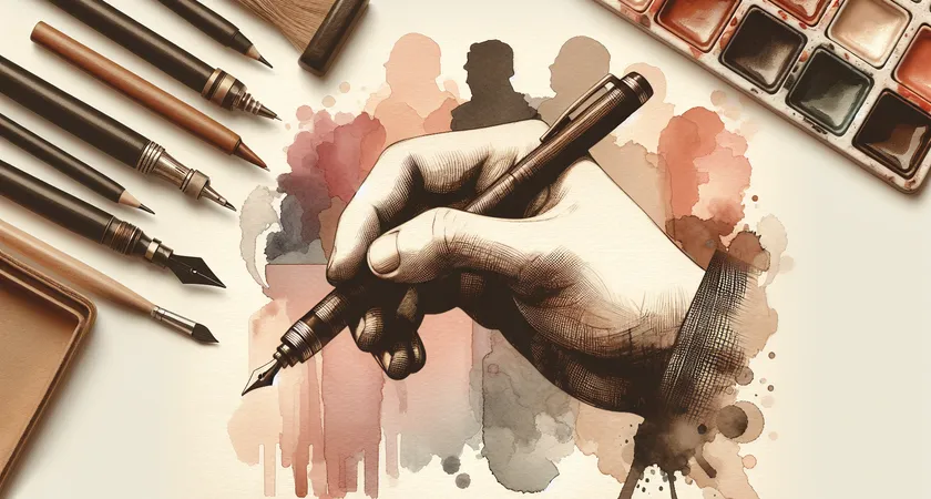 Une main tenant un stylo